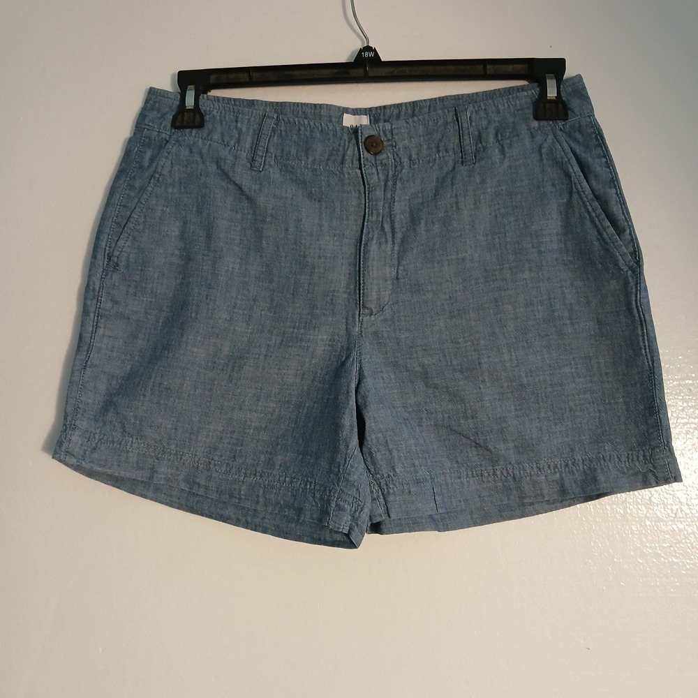 Gap Shorts Lady Sz 8 Indigo 5" Inseam  Preppy FLAW See Photo Chinos Back Pockets